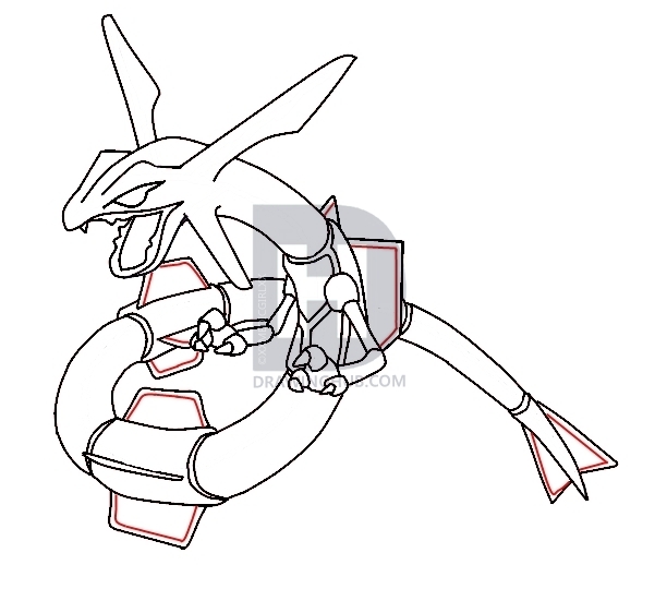 612x562 How To Draw Rayquaza, Step