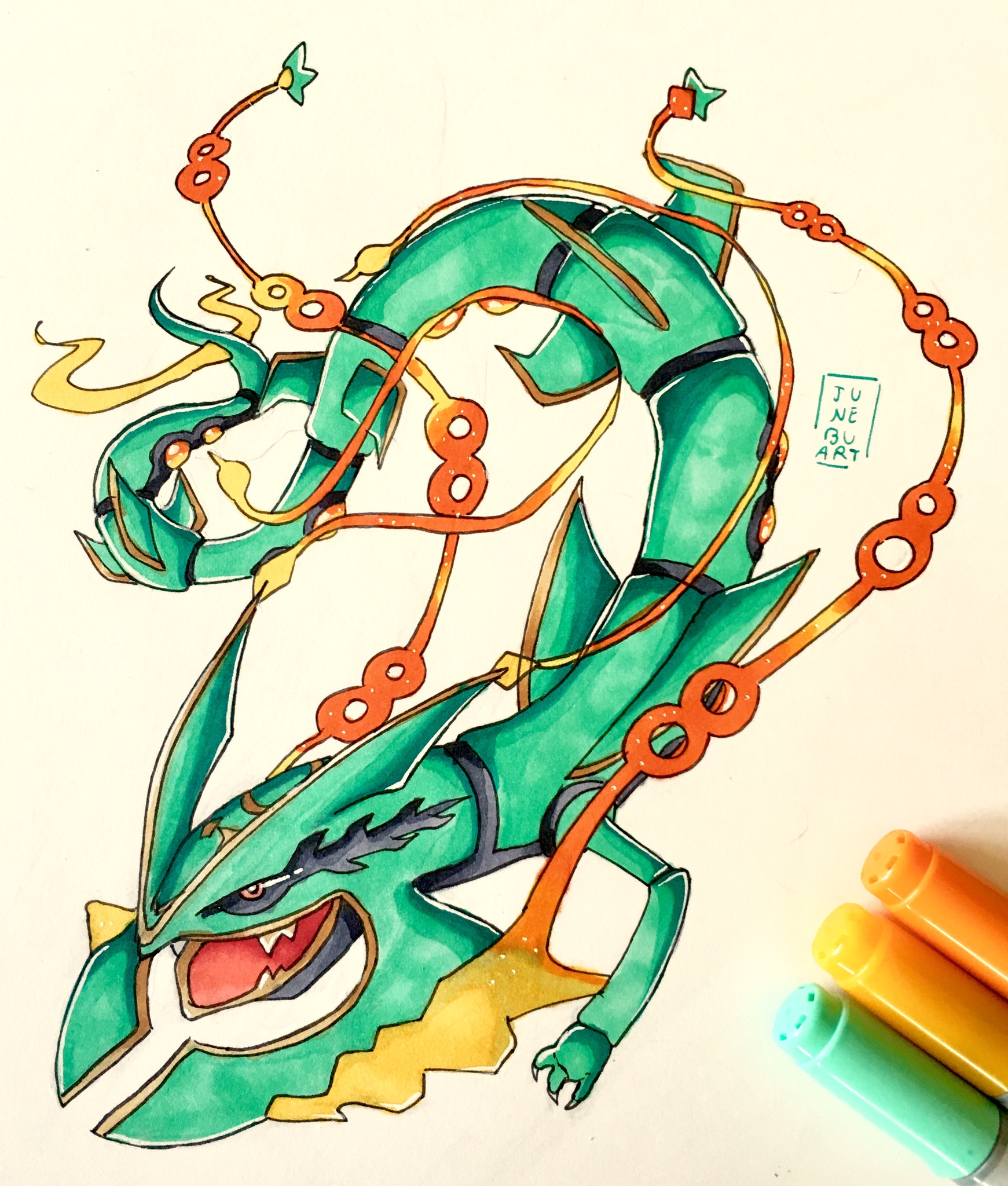 1741x2048 Mega Rayquaza Fanart