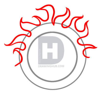 427x440 How To Draw A Sun, Step