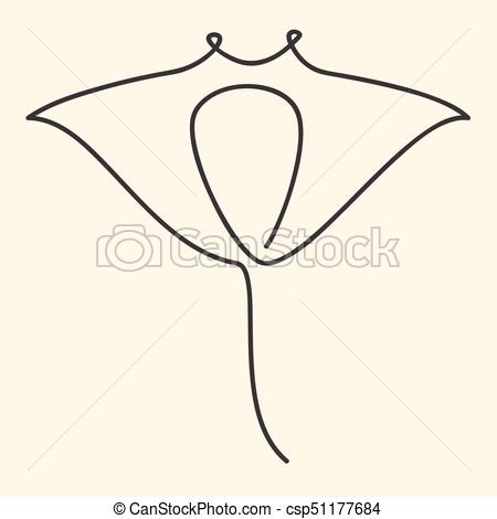 450x470 One Line Manta Ray Illustration