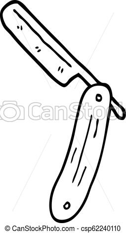 255x470 Line Drawing Cartoon Cut Throat Razor