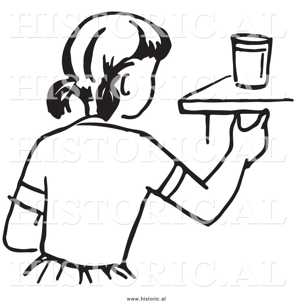 1024x1044 Historical Vector Clipart Of A Girl Reaching For A Cup