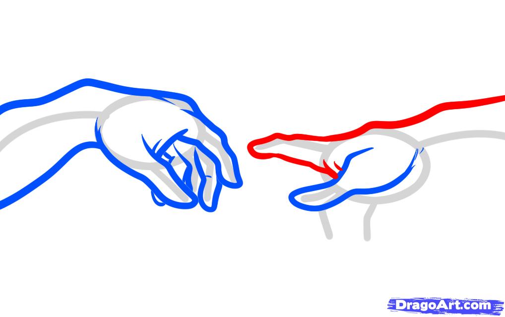 1018x639 how to draw the creation, creation of adam, step