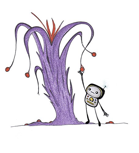 454x500 Reaching Robot Print Handmade