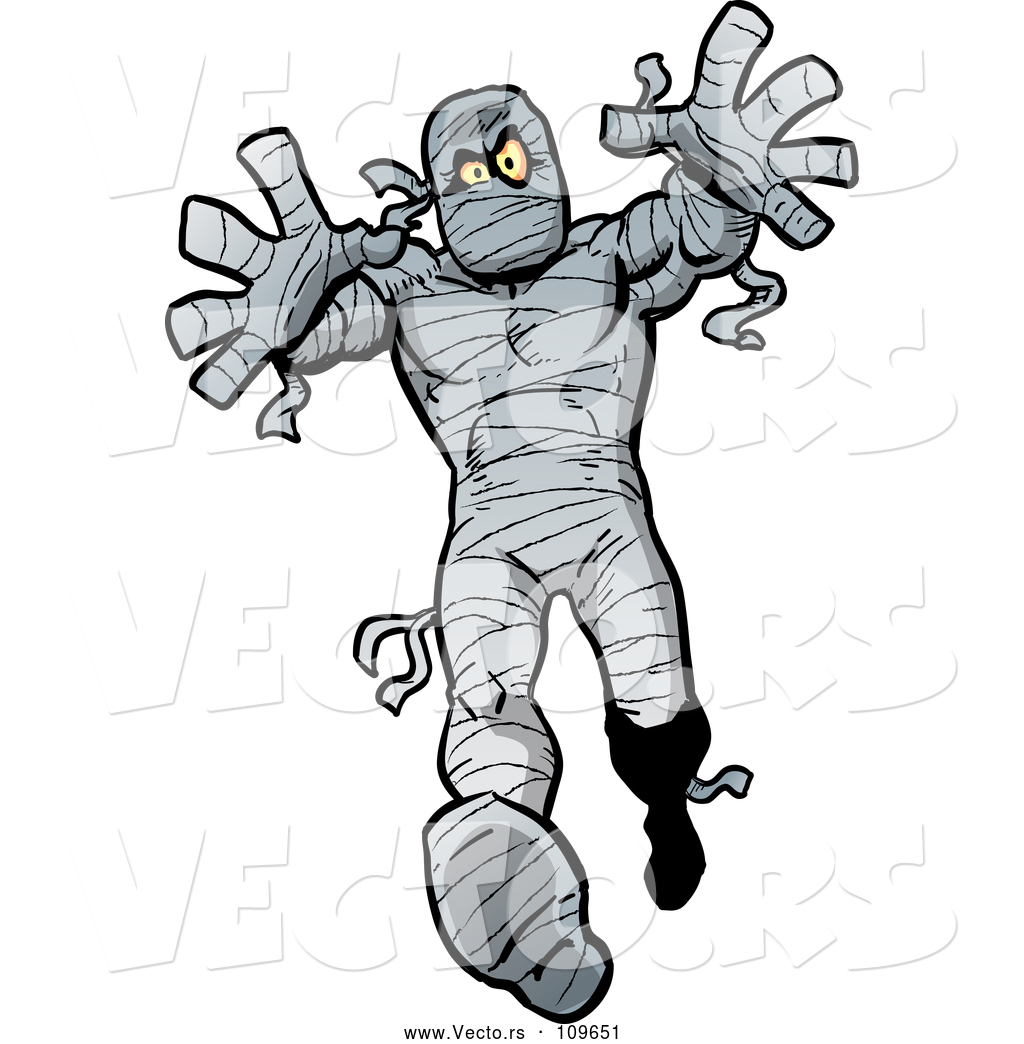 1024x1044 Vector Of Cartoon Halloween Mummy Reaching And Walking Forward