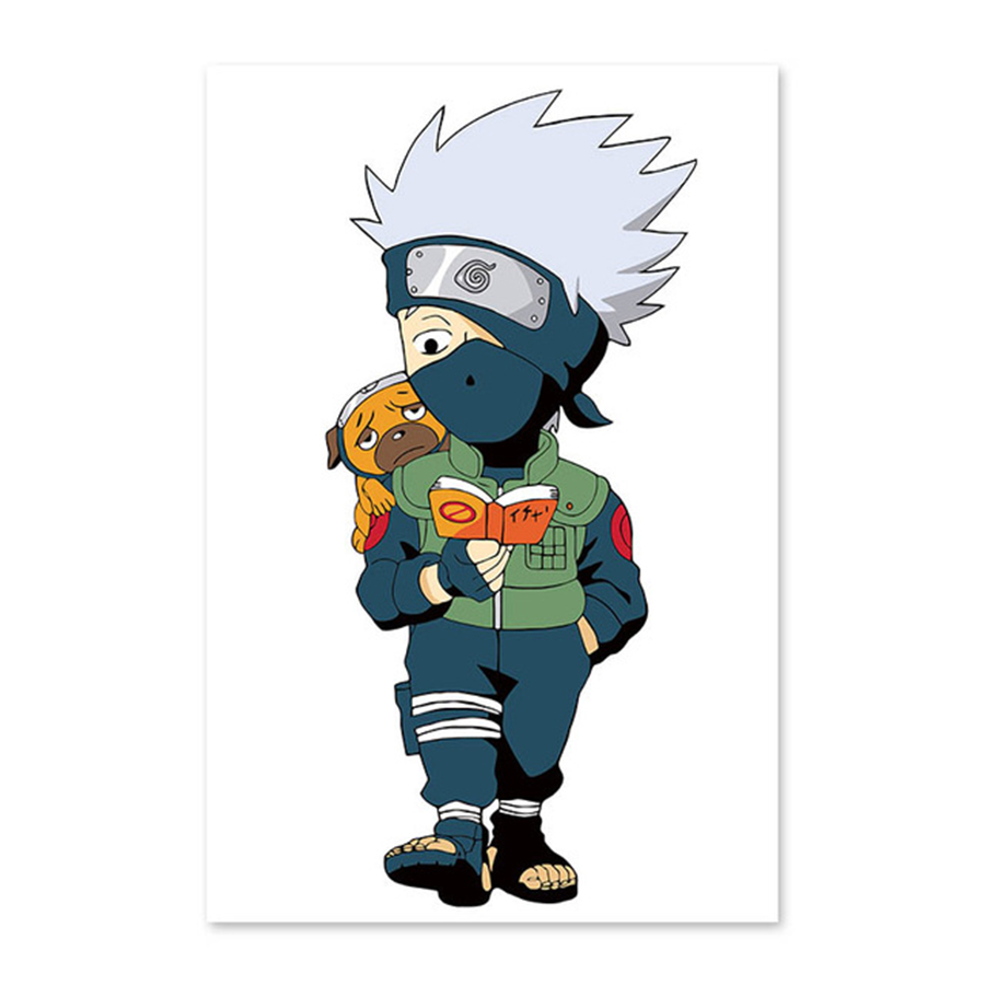 900x900 Naruto Kakashi, Little Boy, Reading Book, Puppy Digital Painting