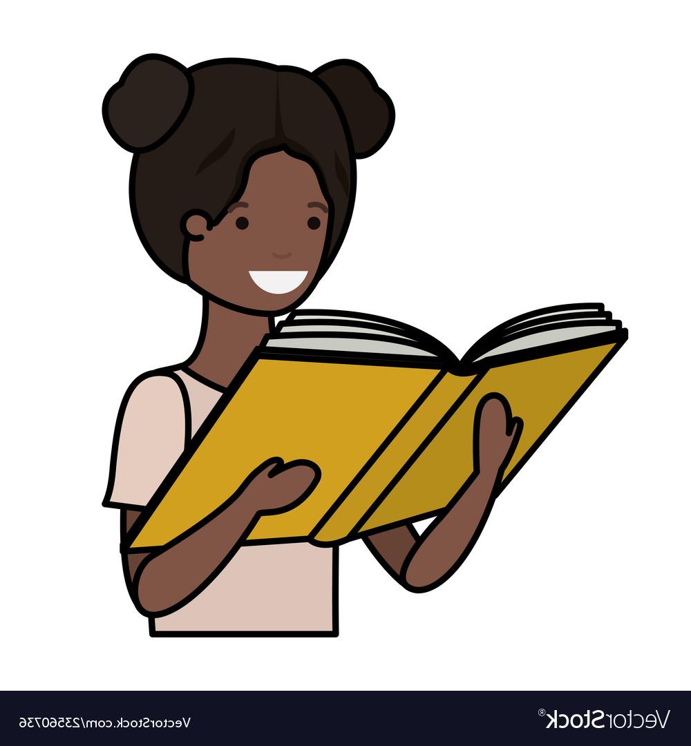 1000x1080 Unique Black Girl Reading Vector Drawing Free Vector Art, Images