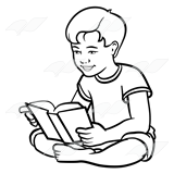 160x160 Abeka Clip Art Reading Boy With A Green Book