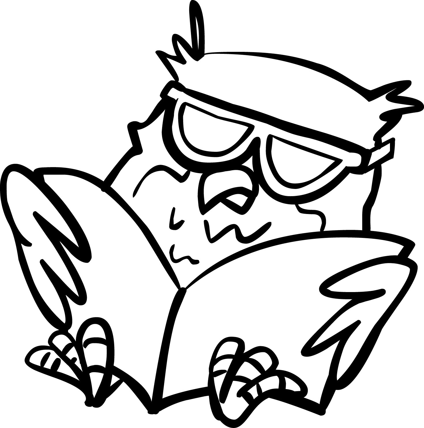 1470x1486 Reading Owl Clipart Black And White Letters Pertaining