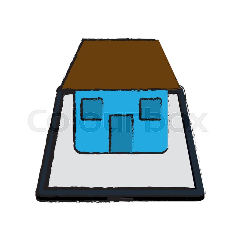 800x800 Drawing Real Estate Smartphone App Stock Vector Colourbox