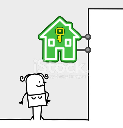 422x439 woman ampamp real estate agency sign stock vector