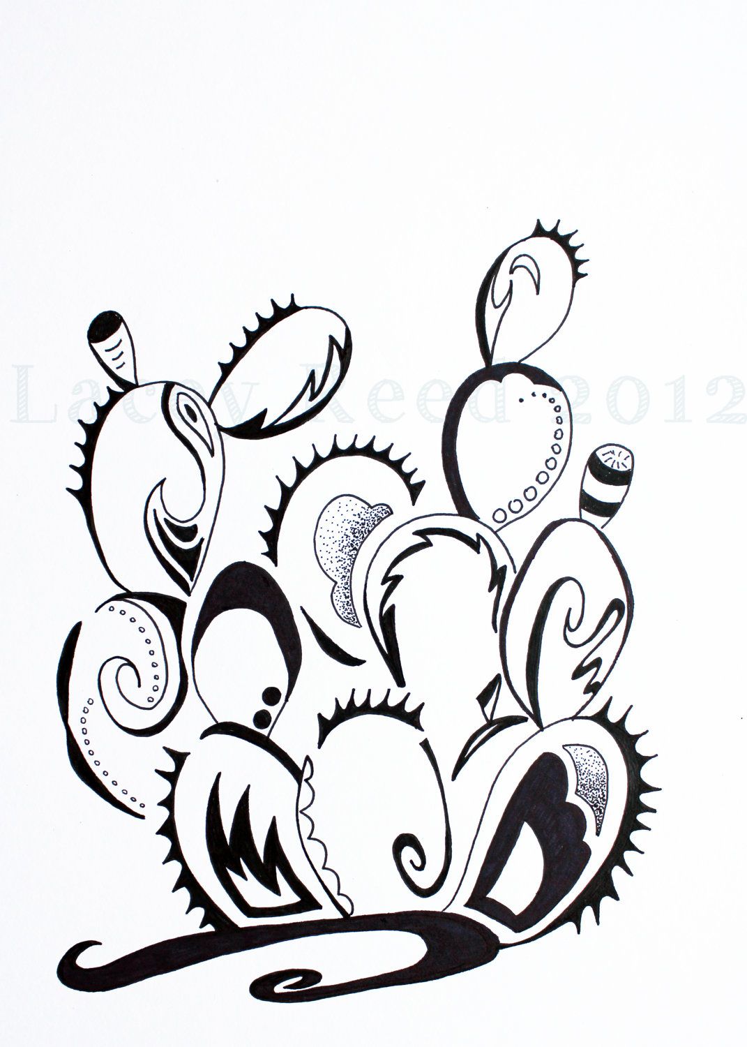 1071x1500 Cactus Drawing