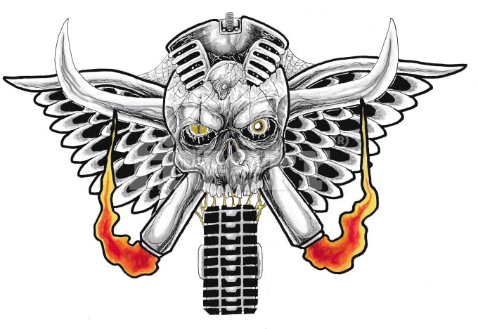 680x468 Draw A Horror Skull With Black Ink Pen