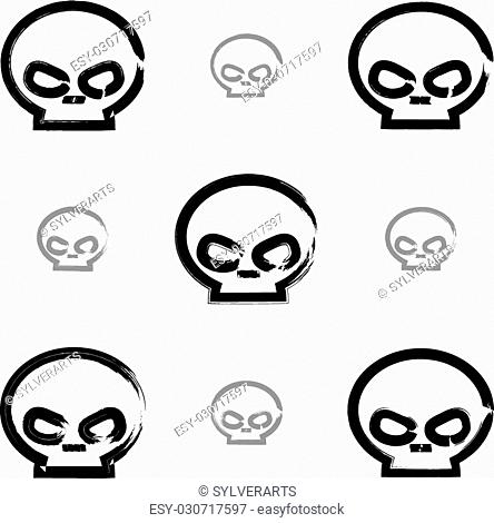 444x470 Brush Drawing Simple Human Skull Stock Photos And Images Age