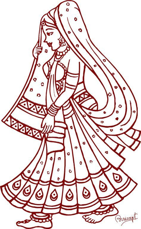 474x769 Elegant Madhubani Art Coloring Pages