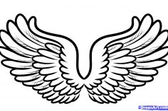 236x157 Angel Wing Vector Drawing Tutorial Tattoo Realistic Simple