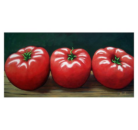 474x445 The Three Tomatoes Large Realistic Still Life Food