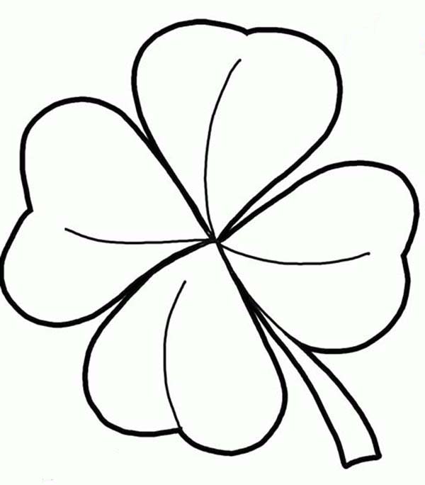 600x684 How To Draw A Four Leaf Clover Realistic Drawing Of Coloring