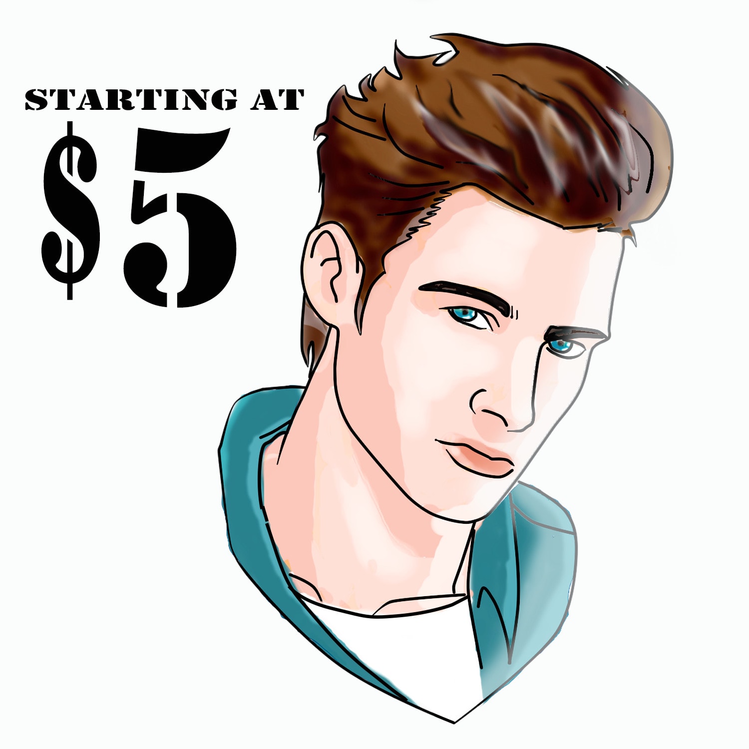 1500x1500 Draw Realistic Cartoon From Photo