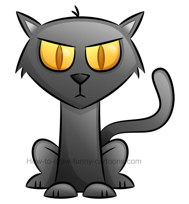 619x668 How To Draw A Black Cat Clipart