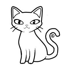 225x225 Realistic Coloring Pages Of Cats Touch Lively Cat Clipart Black