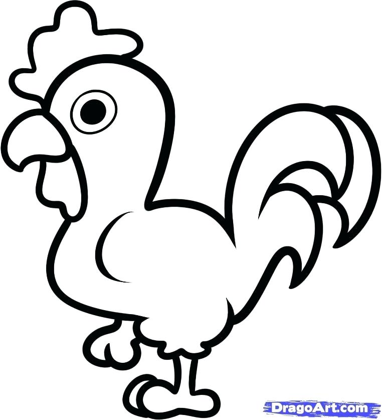 762x837 How To Draw Rooster Step