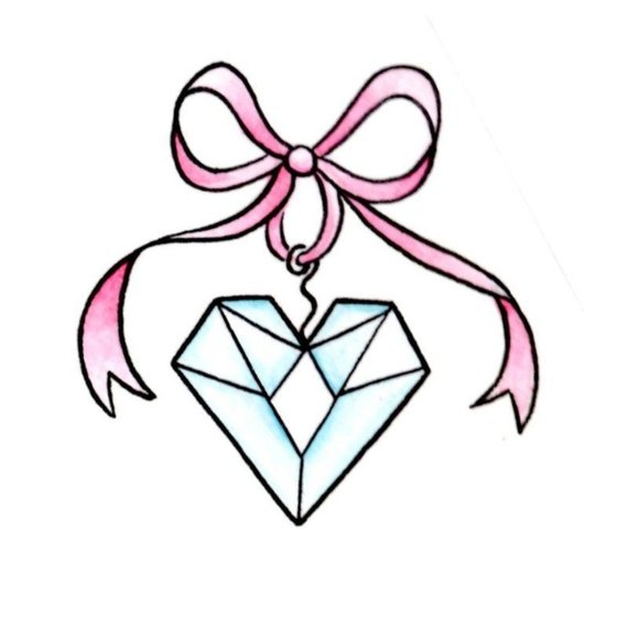 570x570 Diamond Heart Temporary Tattoo