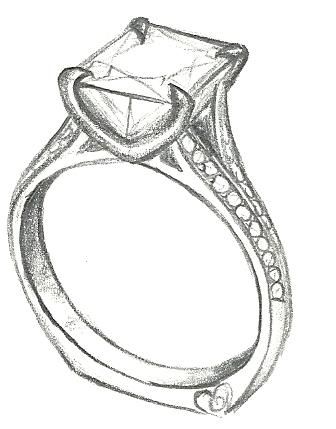 336x429 Diamond Ring Drawing Jewelry