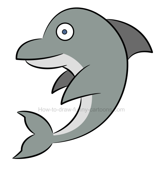 529x555 How To Draw A Simple Dolphin