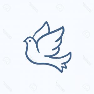 300x300 Photostock Vector Wedding Dove Vector Sketch Icon Isolated