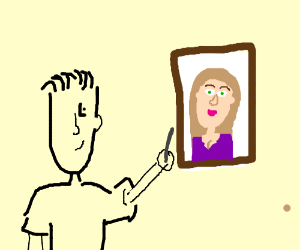 300x250 Man With Half A Face Drawing A Realistic Face