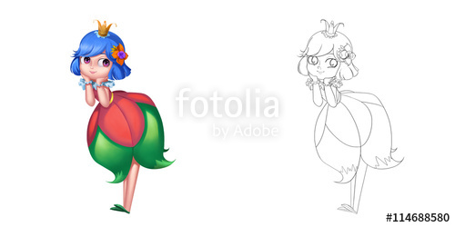 500x250 Coloring Book And Princess Girl Character Design Set Lovely