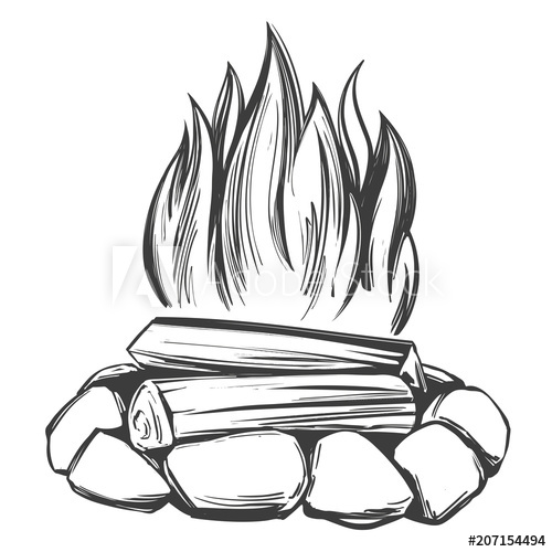 500x500 Fire Emblem, Rest In The Forest, Camping Hand Drawn Vector