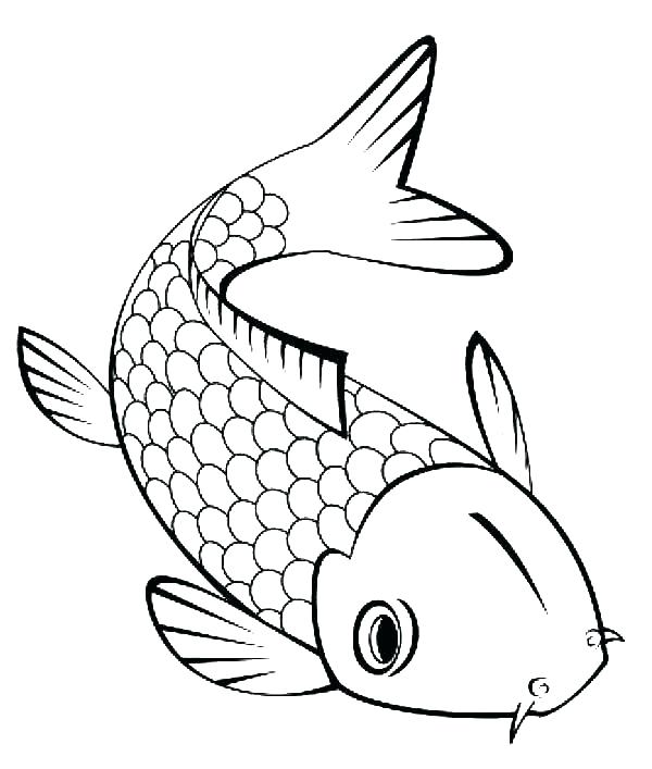 600x707 Realistic Fish Coloring Pages Tropical Koi