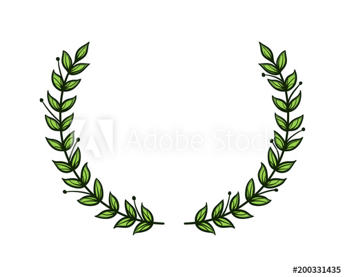 500x401 Green Realistic Circular Laurel Foliate, Wreath Drawing Award