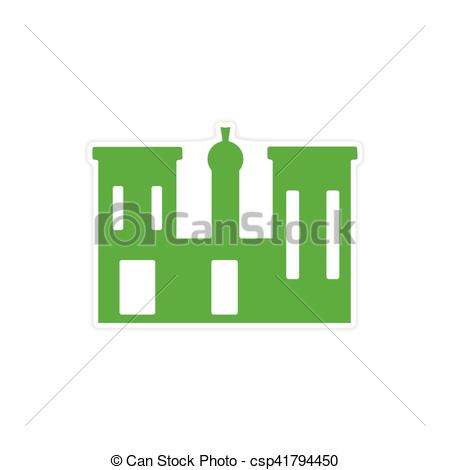 450x470 Icon Sticker Realistic Design On Paper Palace Egypt