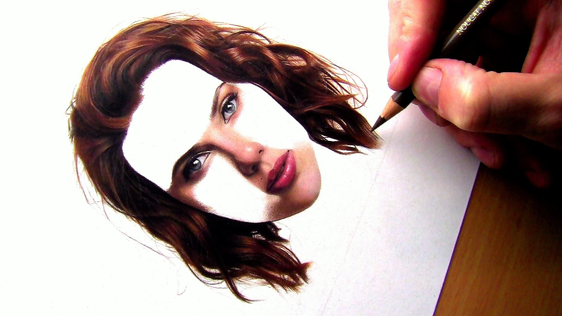 1865x1049 Drawing Realistic Red Wavy Hair In Colored Pencils