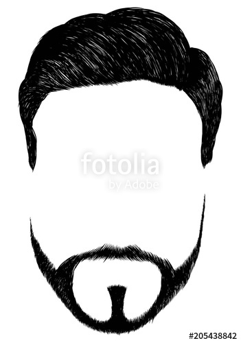 351x500 Hairstyle And Beard In A Realistic Style Stock Image And Royalty