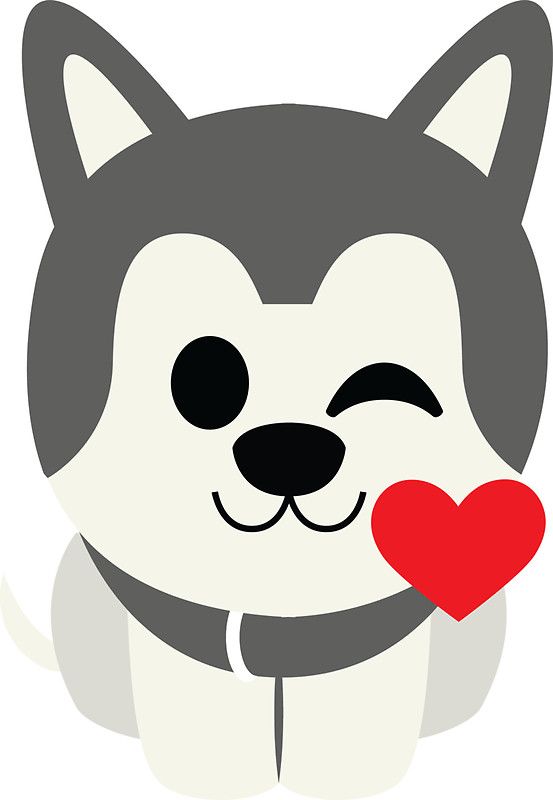 553x800 Siberian Husky Emoji Flirting And Blowing Kiss Sticker