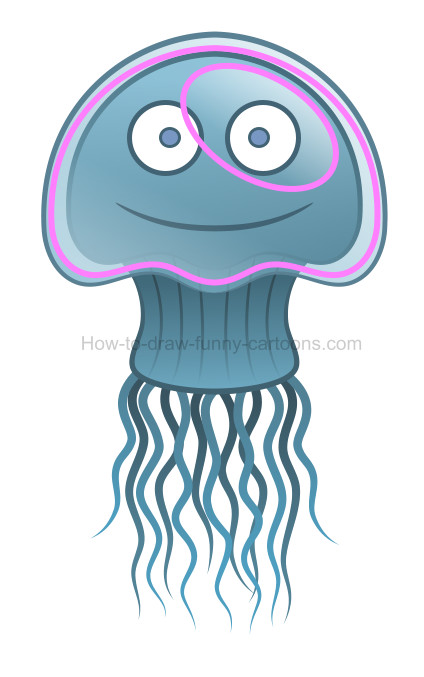 424x677 How To Draw A Jellyfish Clipart