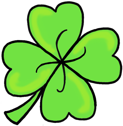 400x409 How To Draw A Four Leaf Clover Realistic Drawing Of Coloring