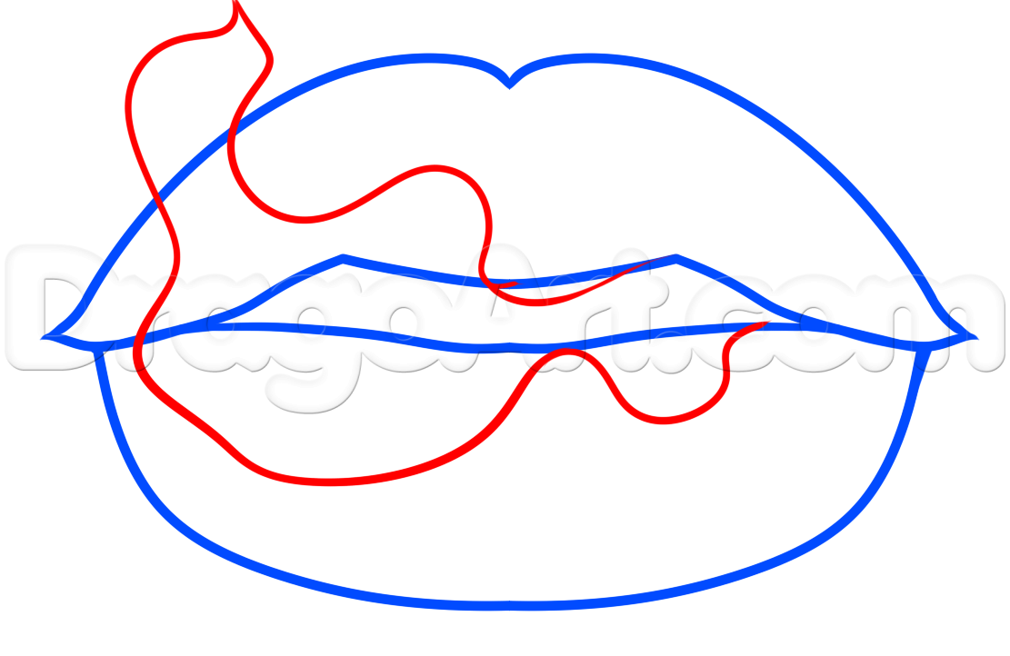 1111x722 Drawing Smoking Lips, Step