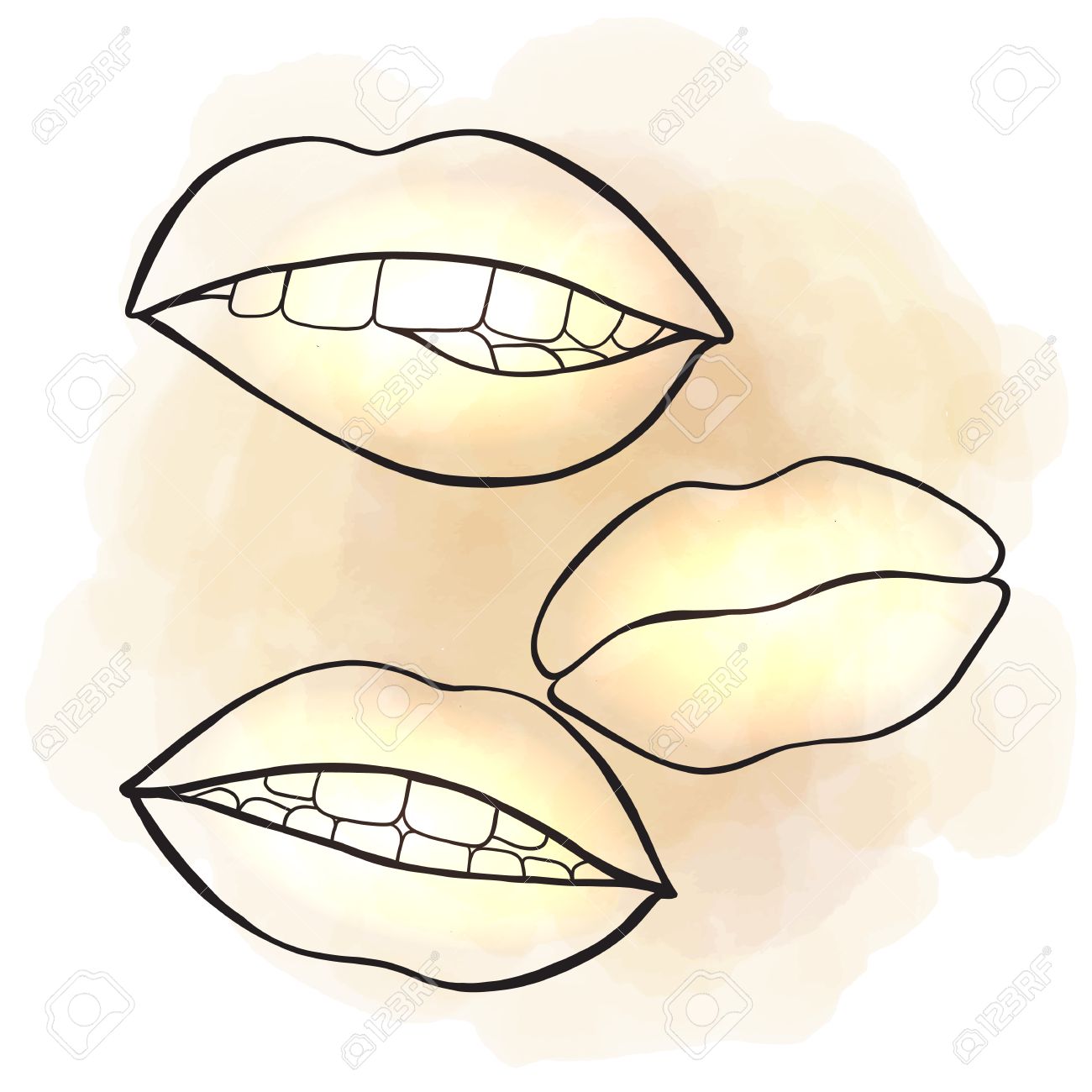 1300x1300 Huge Collection Of 'lips Outline Drawing' Download More Than
