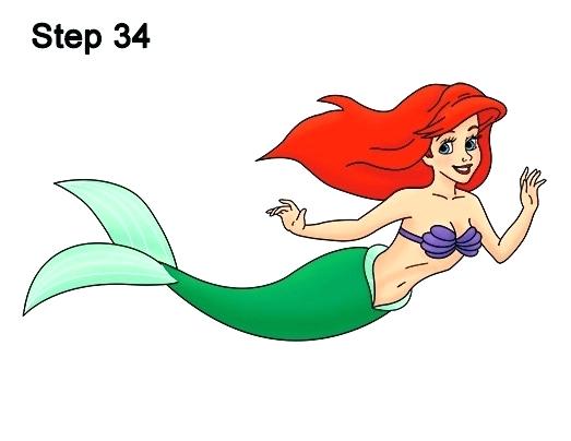 523x404 Drawings Of Little Mermaid