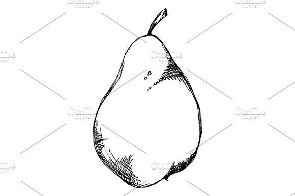 580x386 art, vector, vegetable, fruit, pear, sweet, juicy, line, ink