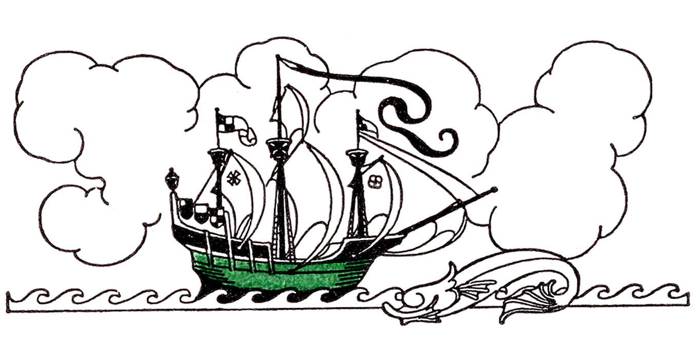 1350x686 Vintage Clip Art Pirate Ship The Graphics Fairy