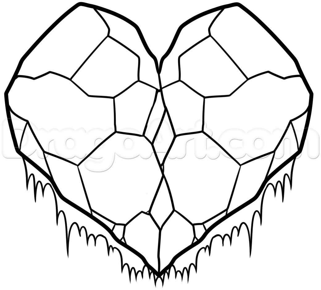 1040x939 How To Draw A Frozen Heart, Step