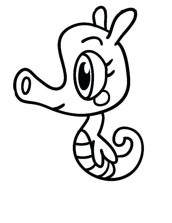 600x776 How To Draw Seahorse Image Seahorse Drawing Step