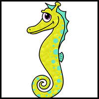 200x200 how to draw seahorses drawing tutorials drawing how to draw