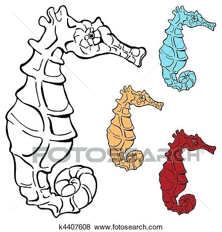 450x470 Seahorse Drawing